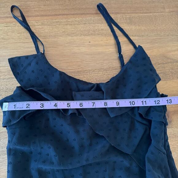 Rumored Tiered Flowy Midi Dress Ruffle Romantic Delicate Prom Womens XS/S Black - Picture 13 of 16